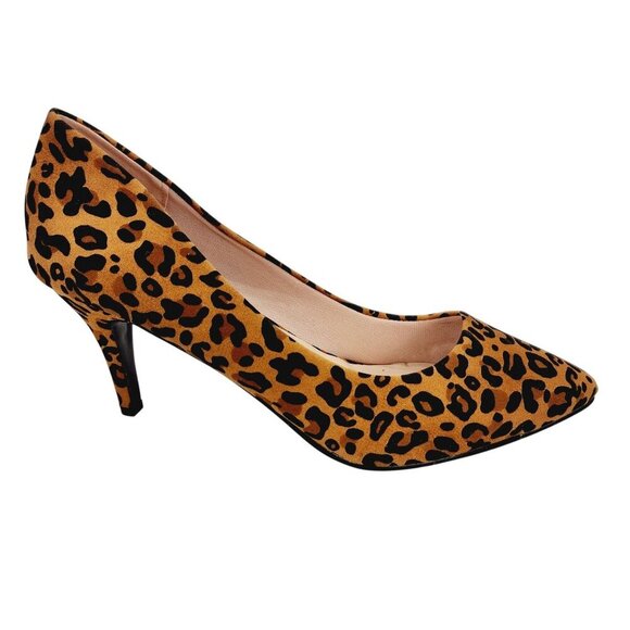 Leopard Print Pointed Toe Stiletto high Heels Size 10 By Forever animal print - Picture 6 of 14